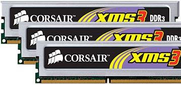 Corsair предлагает трехканальные наборы модулей DDR3 объемом 3 и 6 ГБ